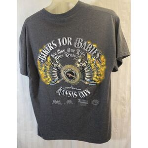 2012 Bikers For Babies Graphic T Shirt March Of Dimes Kansas‎ City Sz L